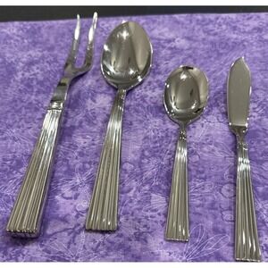Reed & Barton Berkeley 18/10 Stainless Serving Set Fork Spoon Set Of 4‎ READ